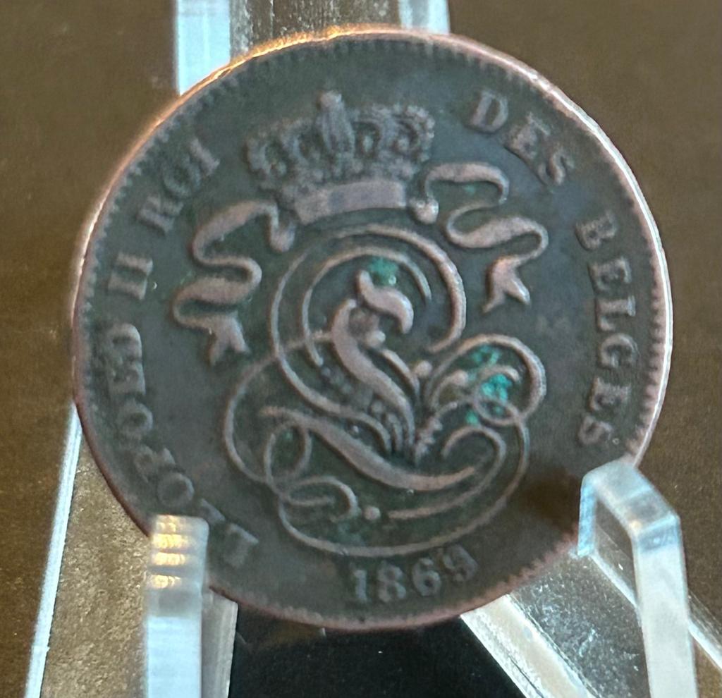 2 cent 1869 leopold 2, Postzegels en Munten, Munten | België, Ophalen of Verzenden
