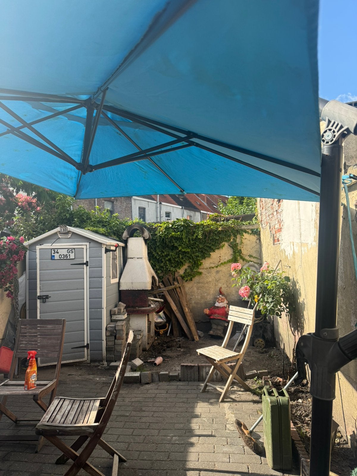 Parasol 3m, Tuin en Terras, Ophalen, Zo goed als nieuw
