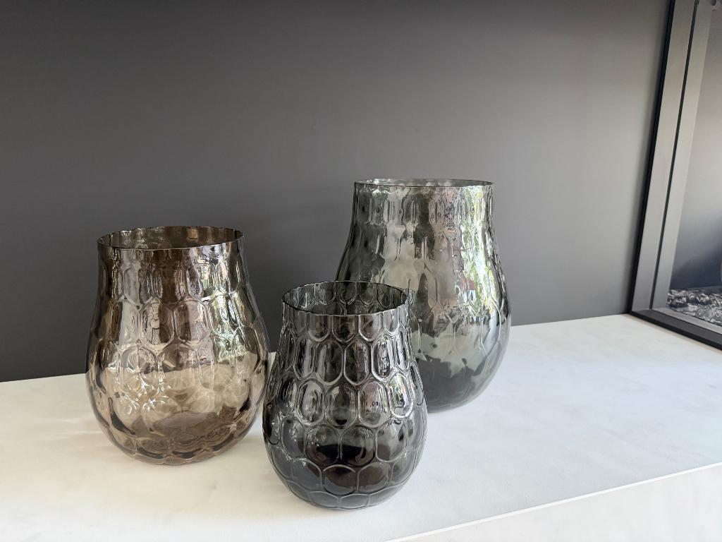 Leonardo set vazen / windlicht, Enlèvement, Comme neuf, Verre