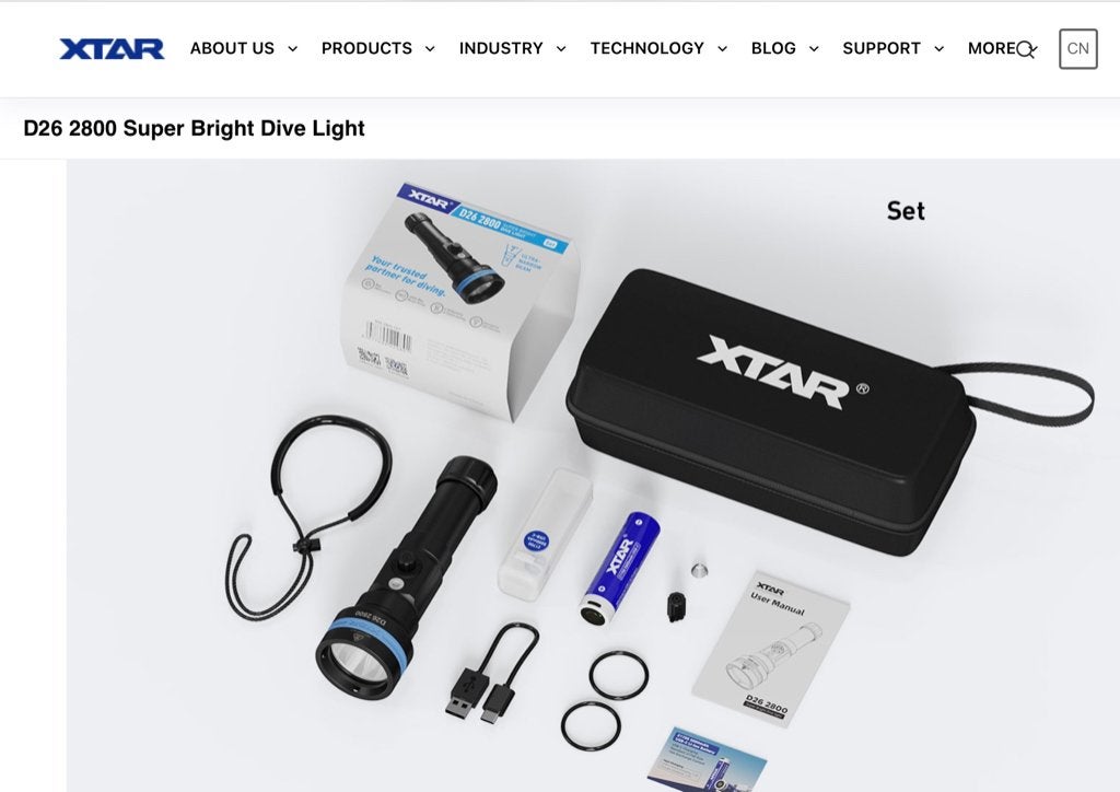 XTAR D26 Duiklamp 2800 Lumen - Nieuw - Ecocheques, Ophalen of Verzenden, Nieuw, Duiklamp