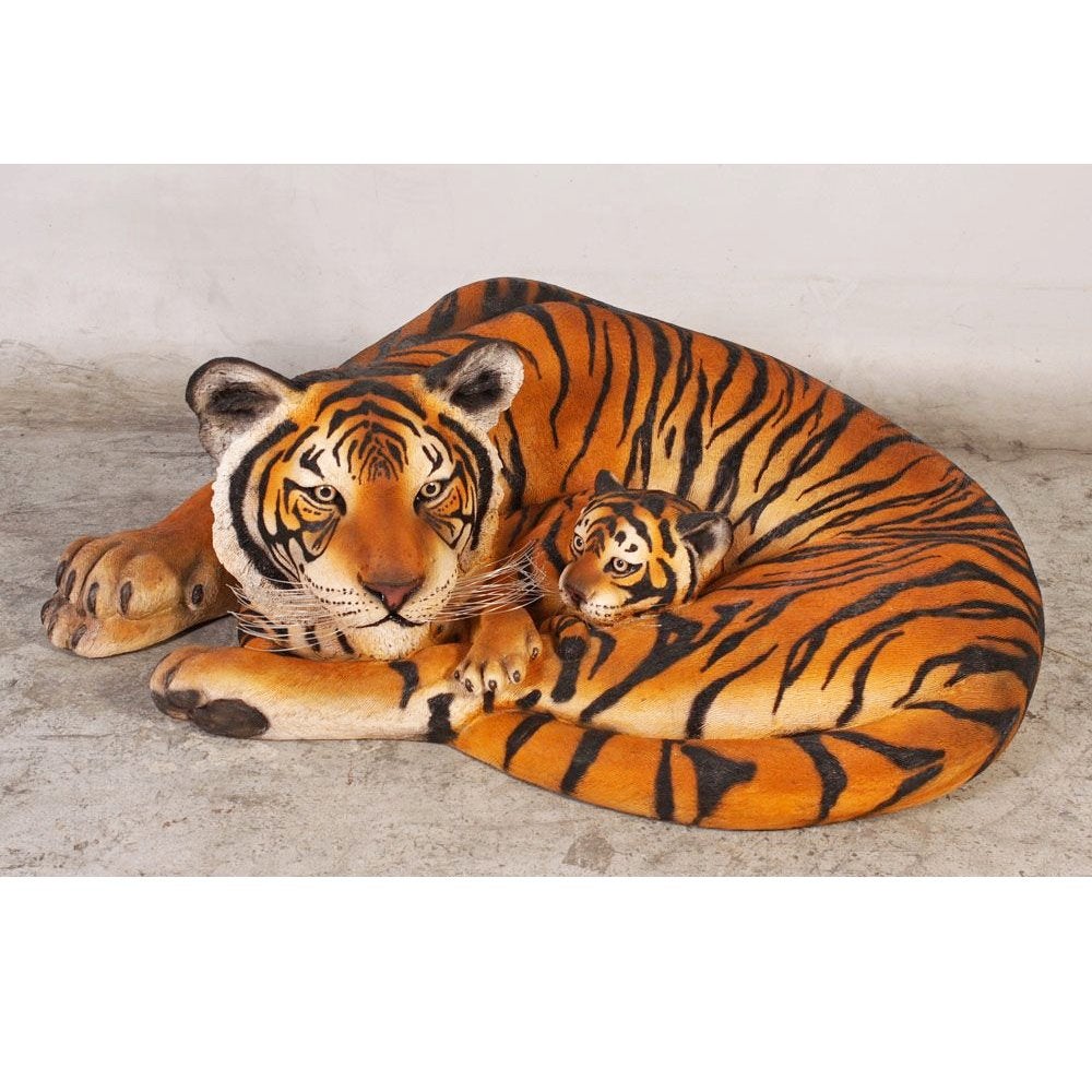 Tijger 126 cm – tijgerbeeld met welp, Ophalen, Nieuw