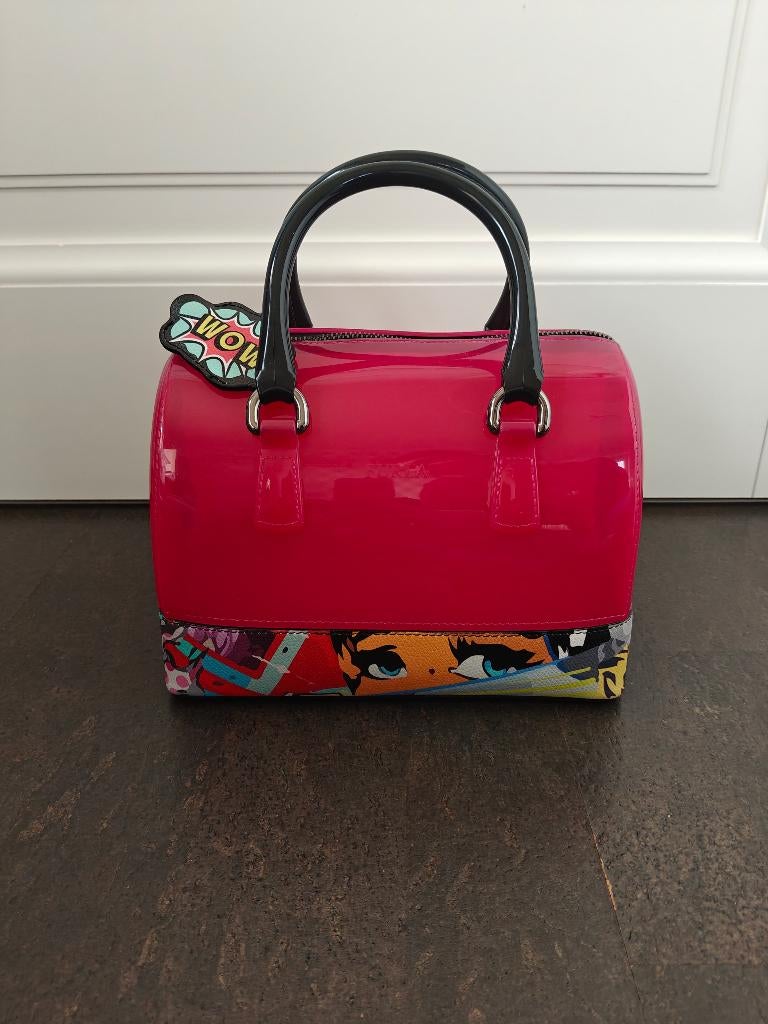 Y2K Furla Candy Cookie Special edition graffiti fluo roze, Handtassen en Accessoires, Tassen | Damestassen, Ophalen of Verzenden