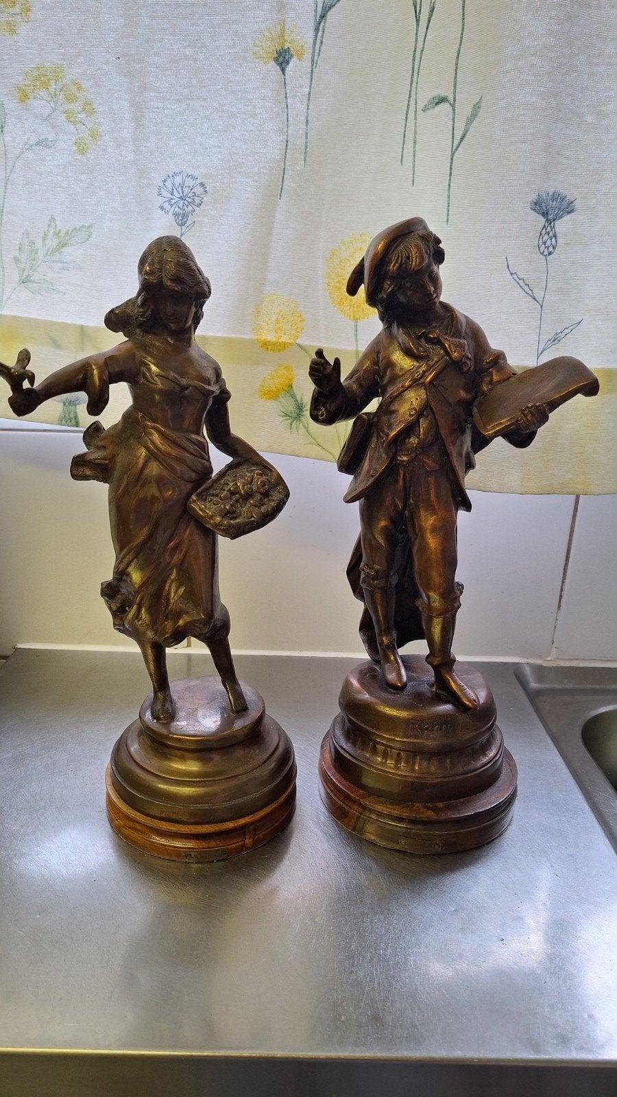 koppel bronzen beelden, Antiquités & Art, Enlèvement, Bronze