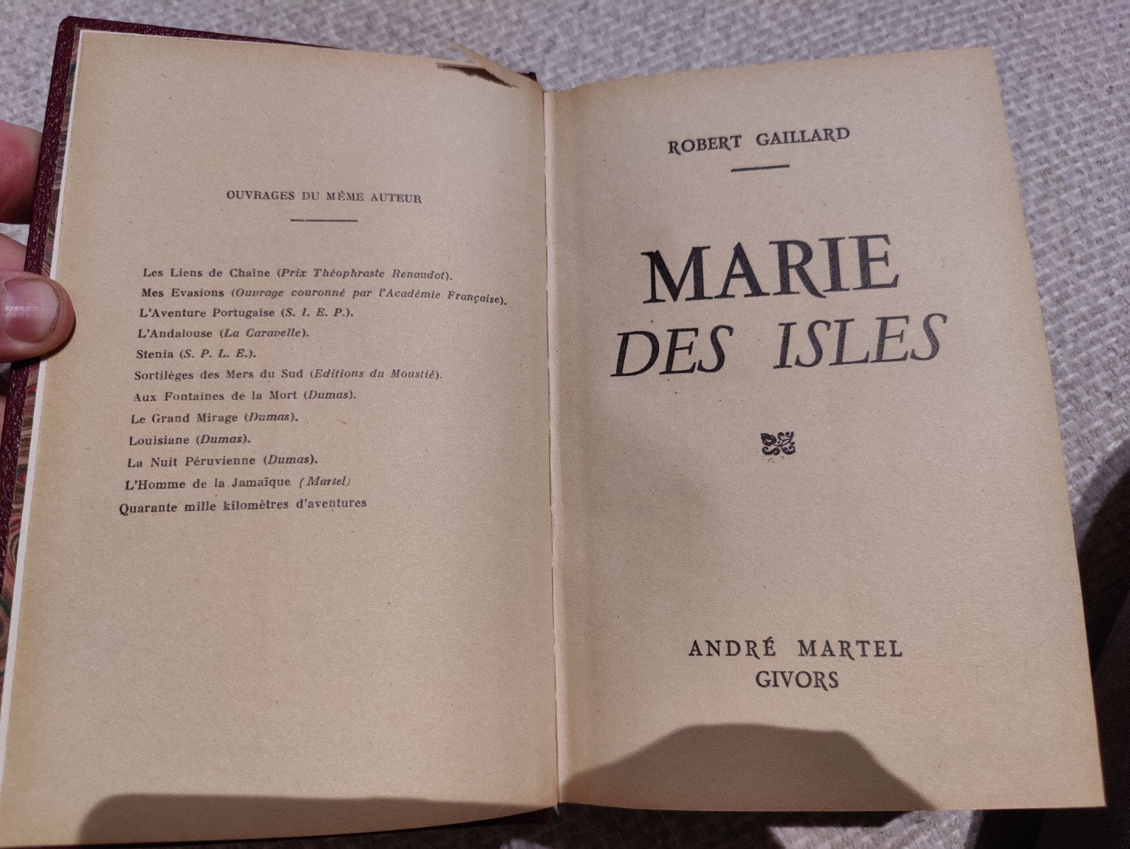 Robert Gaillard — Marie des Isles - édition limitée 1951, Enlèvement ou Envoi, Robert Gaillard