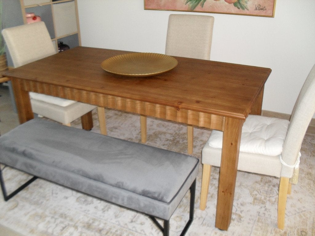 Landelijke massieve eetkamertafel, Ophalen, 50 tot 100 cm, Vijf personen of meer, 150 tot 200 cm