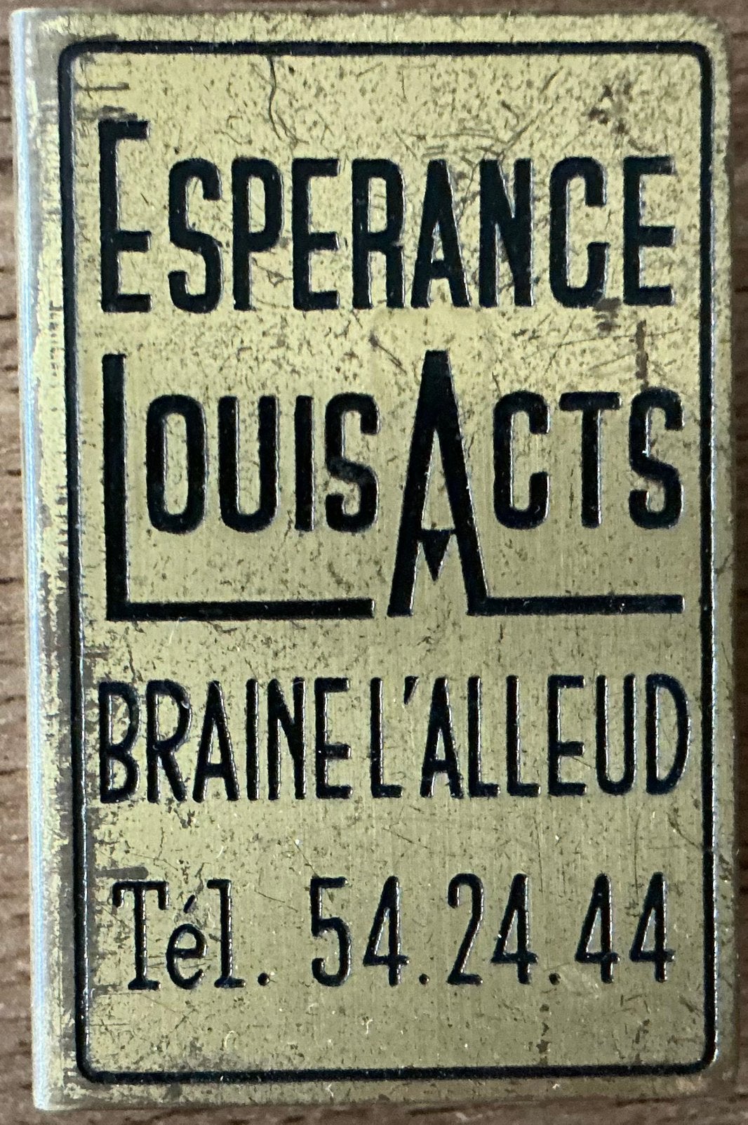 Oude luciferdooshouder CAFE DE L’ESPERANCE/BIERES IMPERIALES, Ophalen of Verzenden, Zo goed als nieuw, Gebruiksvoorwerp