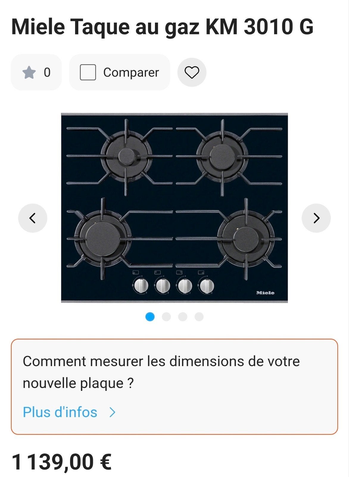MIELE kookplaat Gas 62cm. NIEUWE, Elektronische apparatuur, Ophalen, Nieuw, 4 kookzones, Inbouw