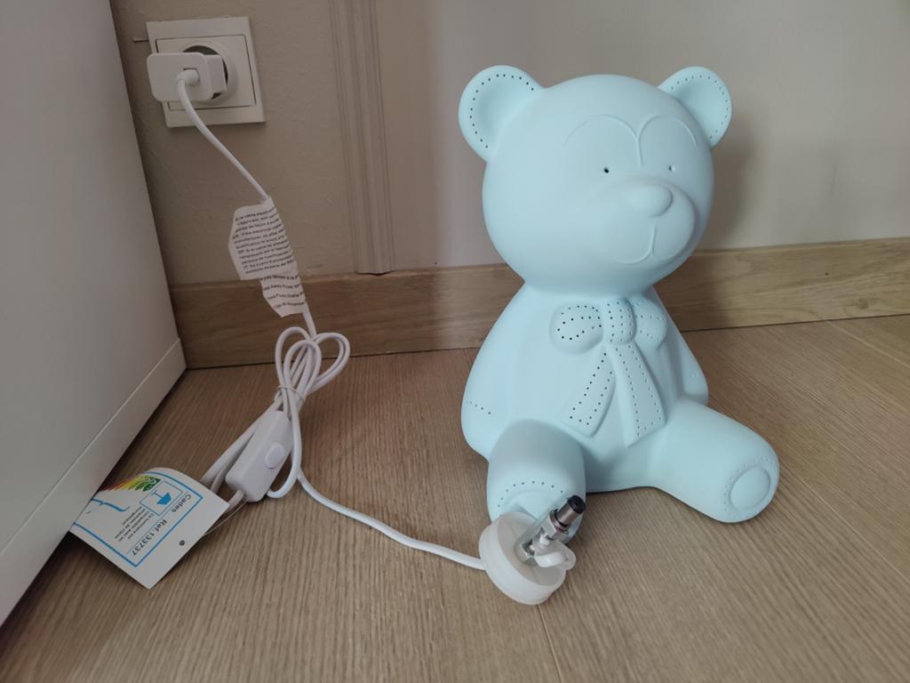 Porselein lamp beer voor kinderkamer., Ophalen, Lamp