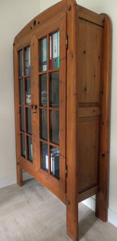 Armoire en bois massif, 25 à 50 cm, Comme neuf, 100 à 150 cm, Verre