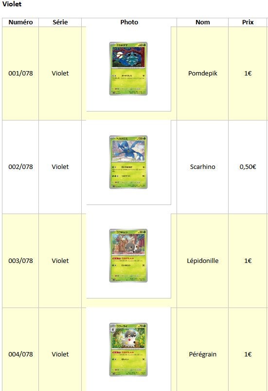 Cartes Pokémon Violet (japonaises), Enlèvement, Comme neuf, Plusieurs cartes