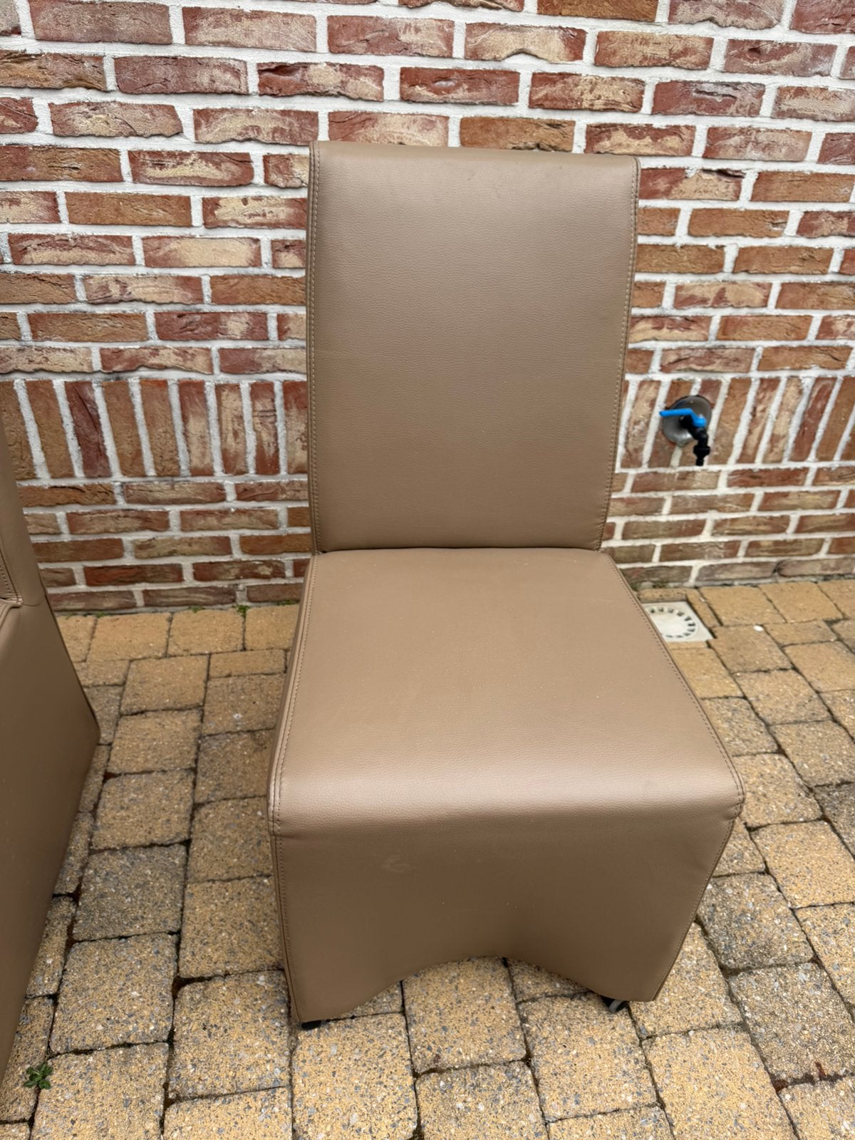 6 Eetkamerstoelen, Huis en Inrichting, Ophalen, Gebruikt, Bruin, Leer