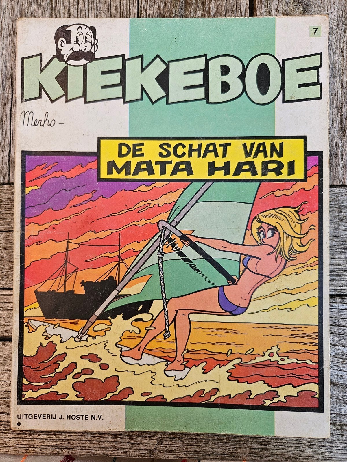 KIEKEBOE strips nr 7 - 13 - 17 - 21 (1979 - 1983), Plusieurs BD, Enlèvement, Utilisé, Merho - kiekeboe
