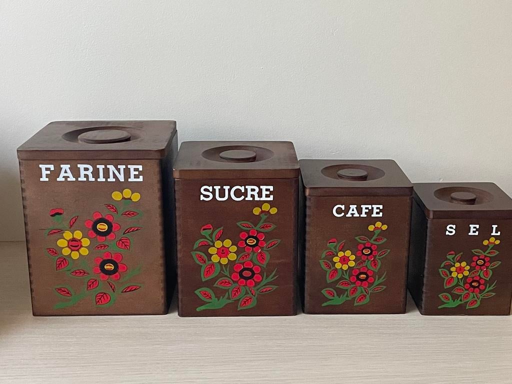 Houten vintage voorraaddozen, Antiek en Kunst, Ophalen of Verzenden