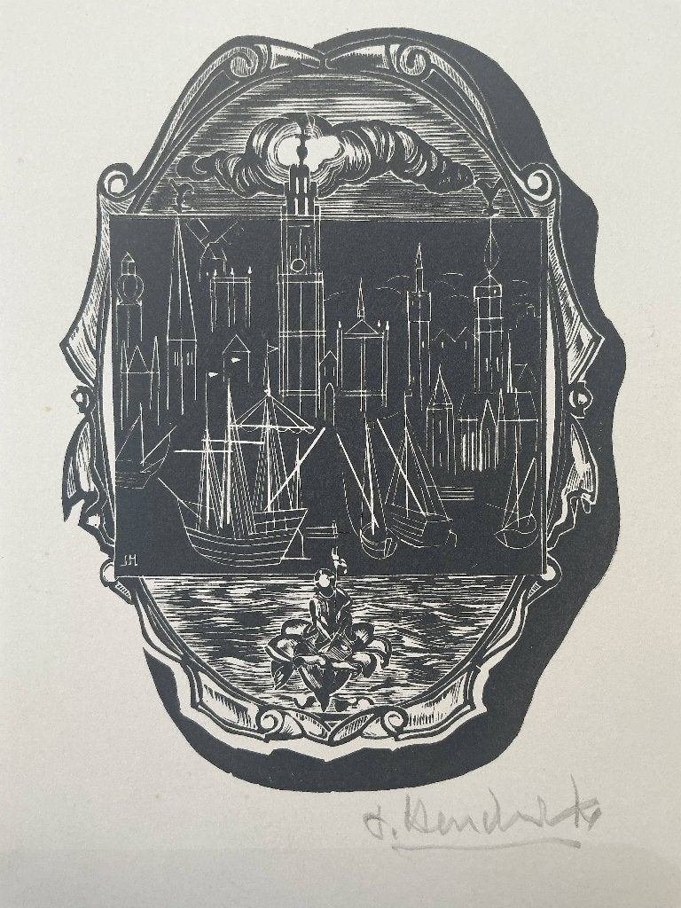 Houtsnede Jos Hendrickx (1906-1971), Ophalen, Houtsnede