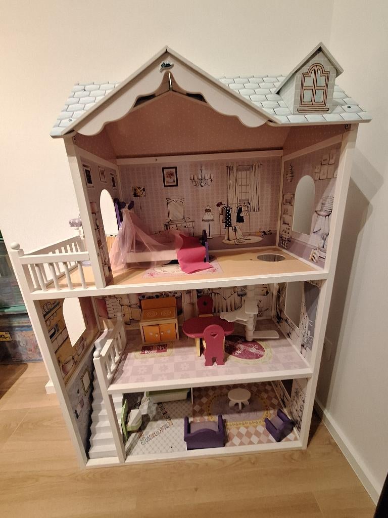 houten poppenhuis, Ophalen, Zo goed als nieuw, Poppenhuis