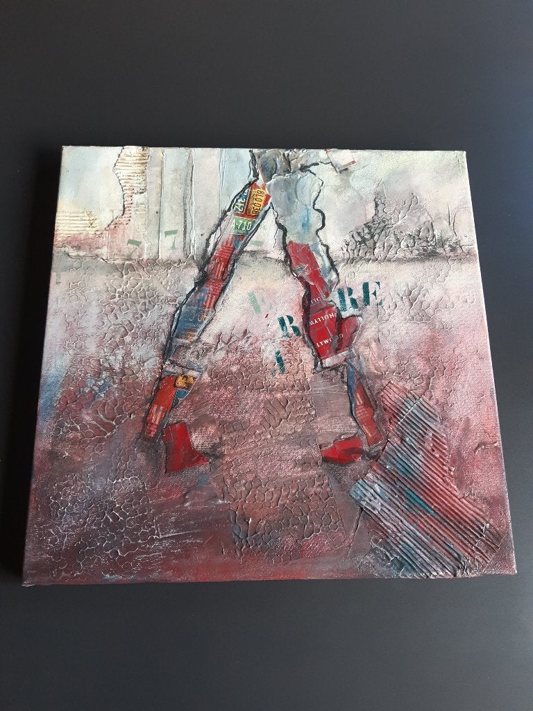 PEINTRE HUFKENS, Abstrait, Textile, Enlèvement ou Envoi, Peinture acrylique