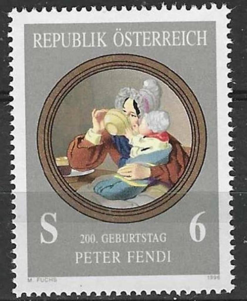 Autriche 1996 - Yvert 2011 - Peter Fendi (PF), Envoi, Non oblitéré