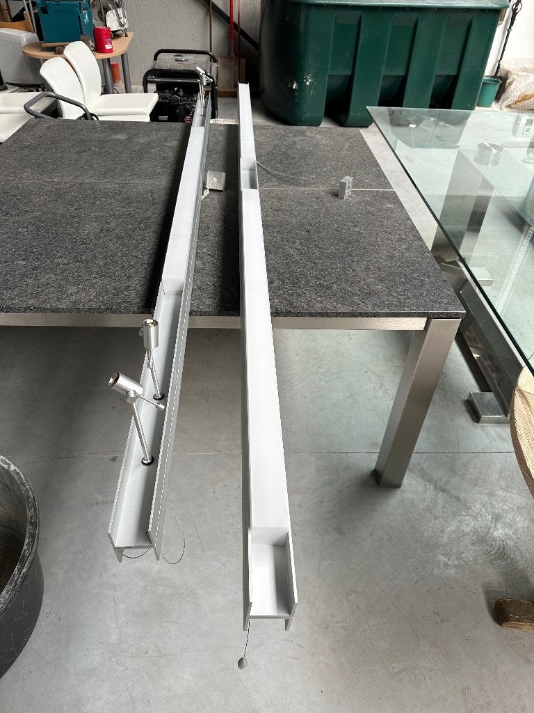 Allu rails met verlichting, Ophalen, Zo goed als nieuw, Plafondlamp