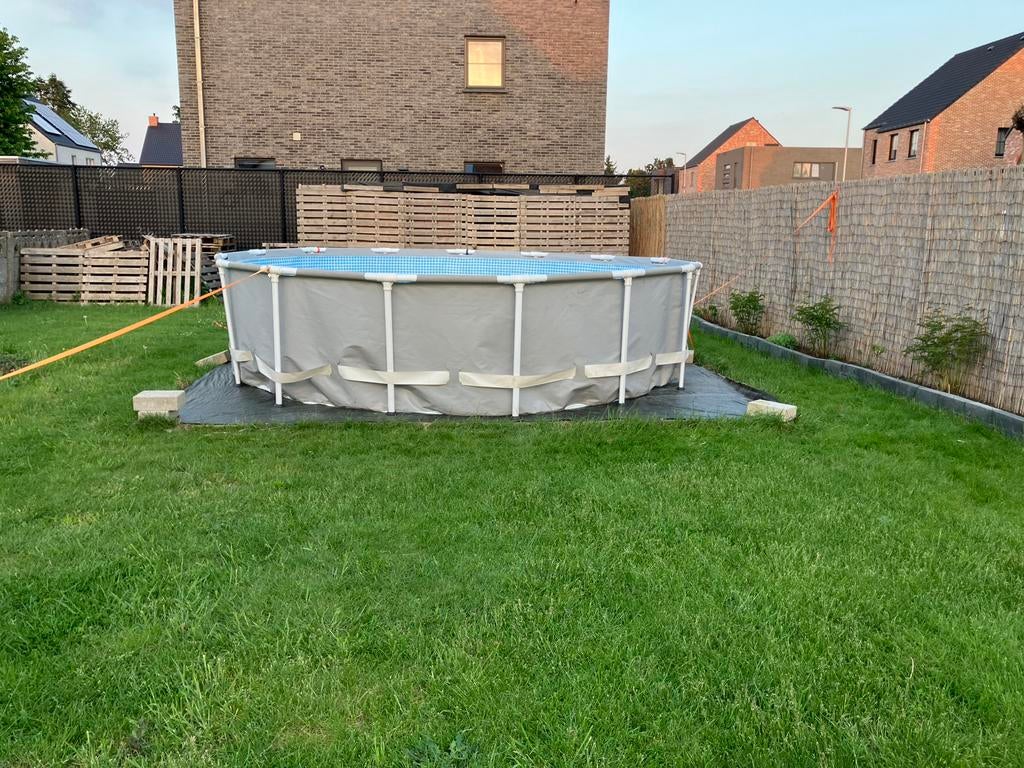 Zwembad rond met filter en ladder, Ophalen, 80 tot 120 cm, Rond, 300 cm of meer