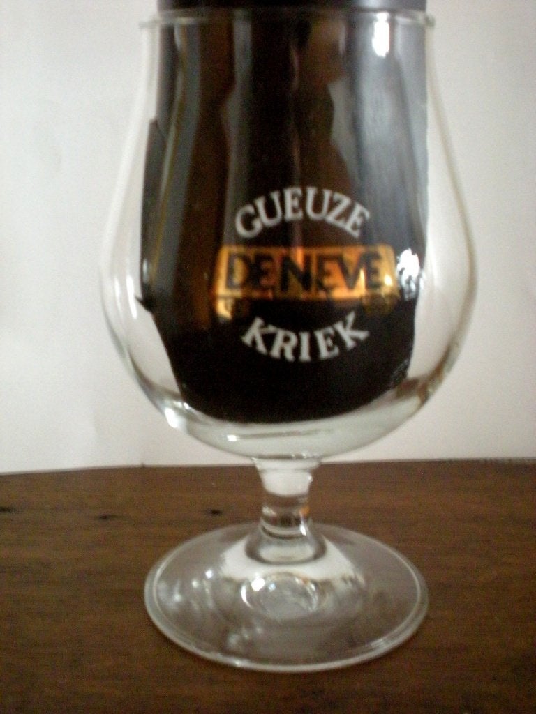 Geuze De Nève - Kriek, Verzamelen, Ophalen of Verzenden, Zo goed als nieuw, Glas of Glazen