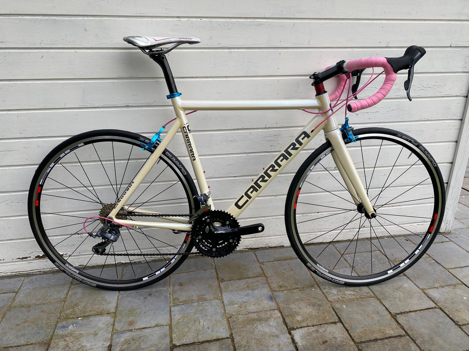 Nieuwe ravefiets / parelmoer, Fietsen en Brommers, Fietsen | Racefietsen, Ophalen, 28 inch, Velgrem, Meer dan 20 versnellingen