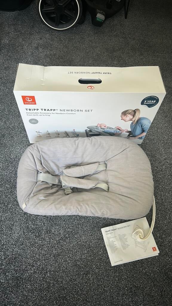 Stokke Tripp Trapp - newborn set grijs, Kinderen en Baby's, Kinderstoelen, Zo goed als nieuw, Ophalen