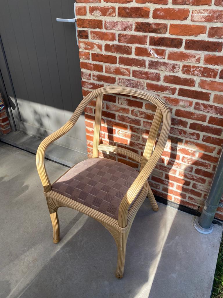 ÉÉN rotan bamboe tuinstoel, Tuin en Terras, Ophalen, Rotan