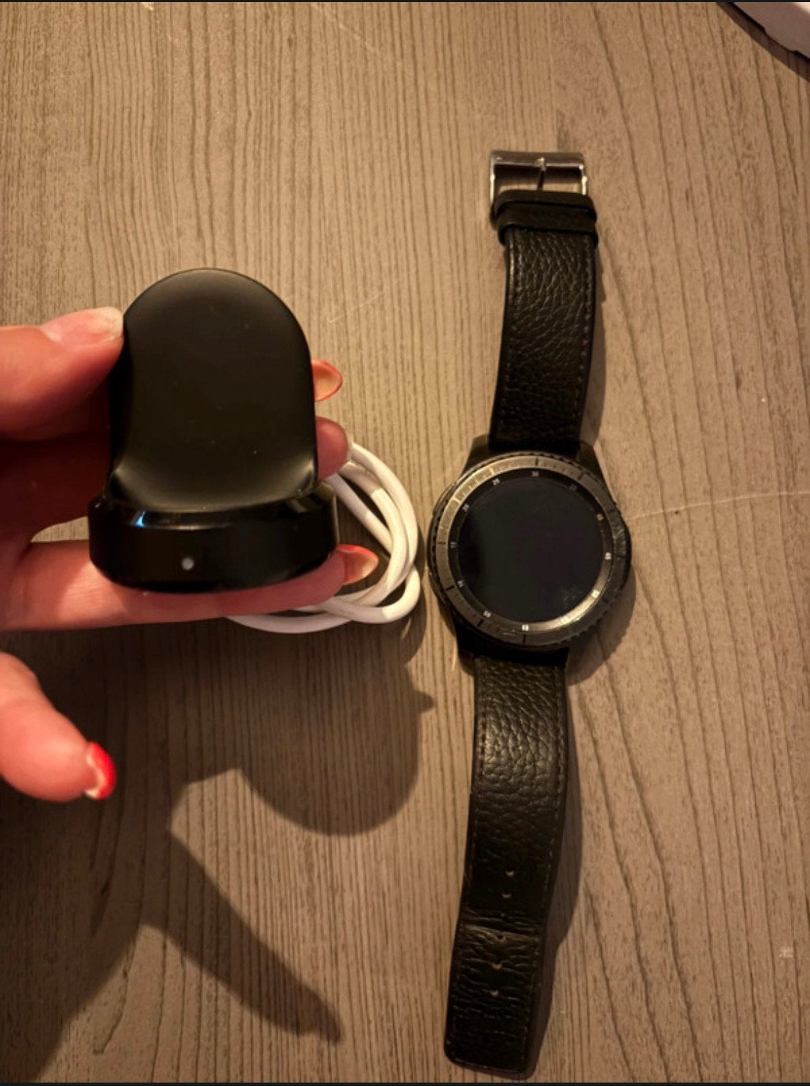 Samsung Gear S3 Frontier Heren Horloge, Handtassen en Accessoires, Smartwatches, Ophalen, Gebruikt, Zwart, Android