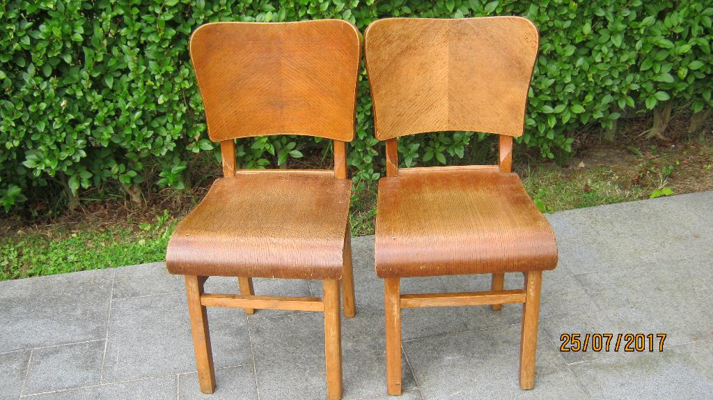 houten stoelen, 2 stuks, Ophalen, Gebruikt, Twee, Bruin