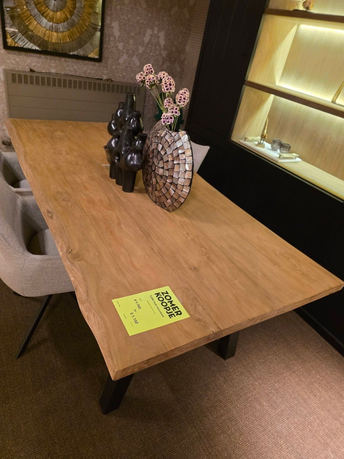 Eettafel boomstamtafel teakhout, Ophalen, Teakhout
