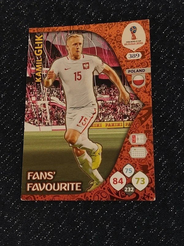 Prentje/Chromo : Kamil Glik / Polen / WK 2018, Verzamelen, Ophalen of Verzenden, Zo goed als nieuw, Spelerskaart