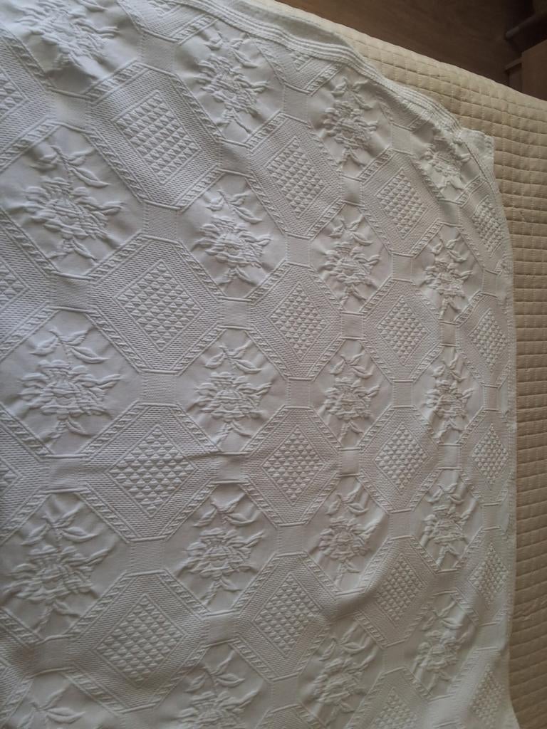 Wit katoenen bedsprei 1 persoon, Ophalen, Wit