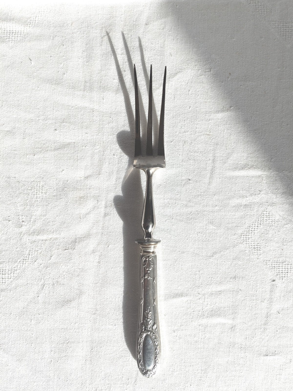 Fourchette à Gigot Ancienne Argent Fourré A. Courtin, Ophalen of Verzenden