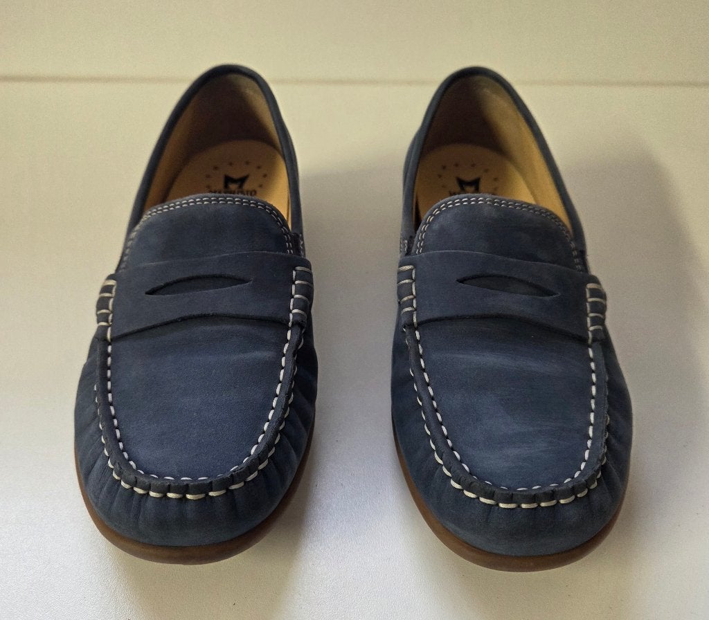 Jeansblauwe mocassin van Mephisto, maat 6 (39), Kleding | Dames, Schoenen, Ophalen of Verzenden, Zo goed als nieuw
