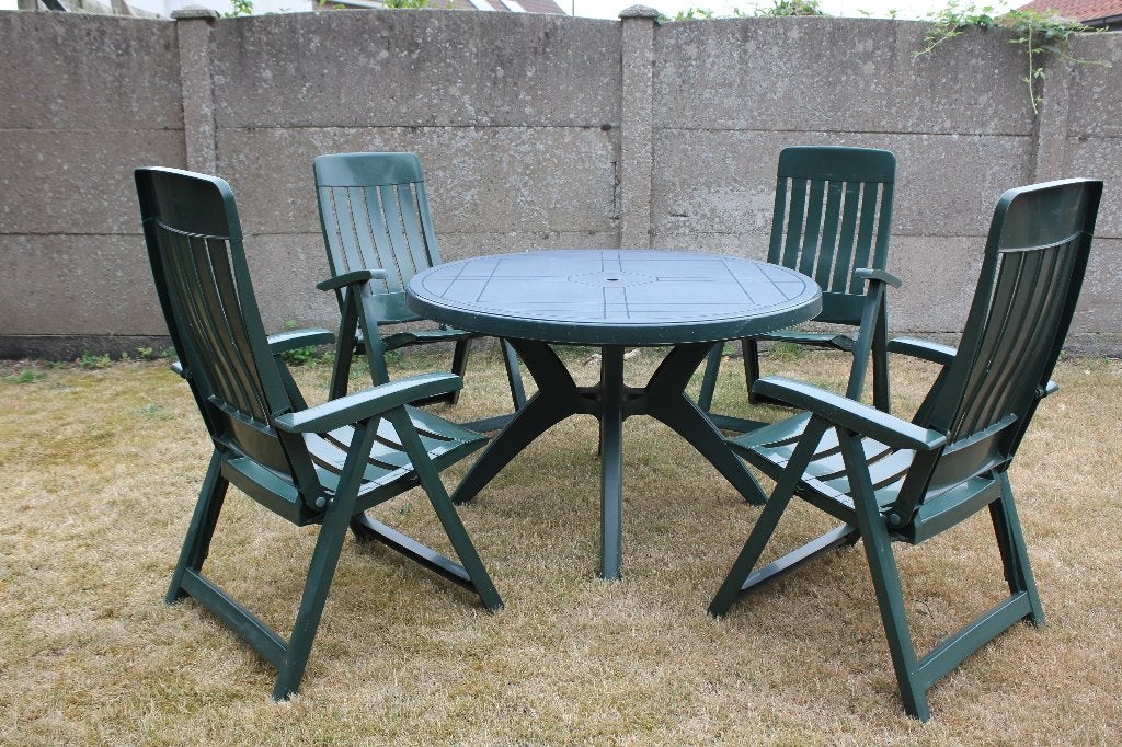 tuinset, tafel en 4 stoelen, Tuin en Terras, Ophalen, Kunststof, Gebruikt, Tuinset