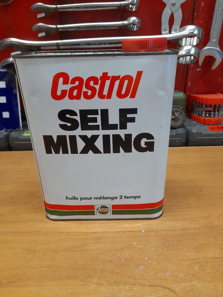 ancien bidon huile vide castrol self mixig 2 temps, Envoi, Utilisé, Autres types
