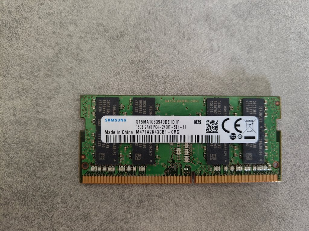 Samsung DDR4 16GB M471A2K43CB1-CRC 2400T, Computers en Software, Gebruikt, DDR4, Ophalen of Verzenden, Laptop