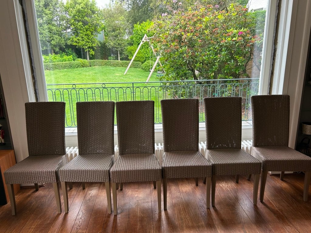 Lot de 6 chaises en rotin, Maison & Meubles, Osier ou Rotin, Autres couleurs, Comme neuf, Enlèvement