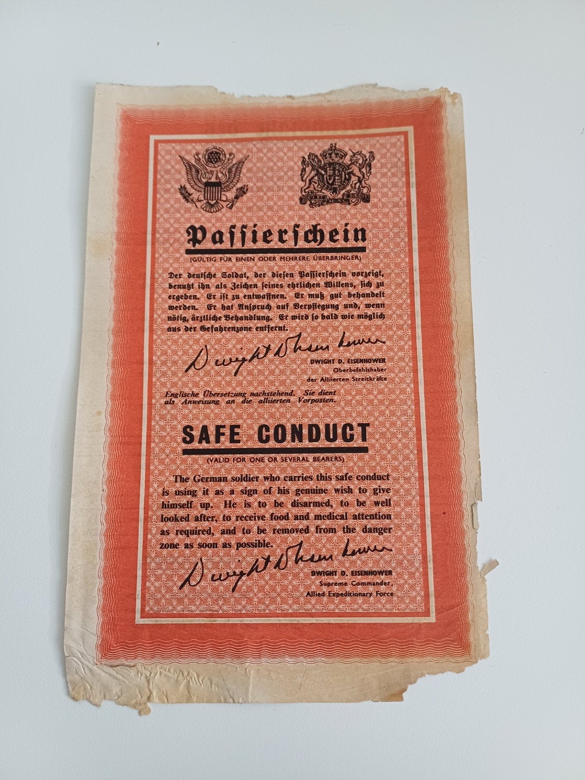 Safe conduct pamflet wo2, Verzamelen, Ophalen of Verzenden