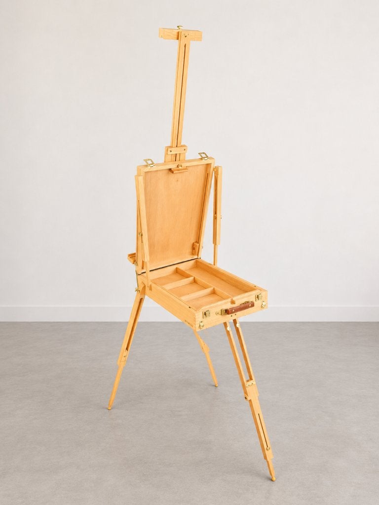 Houten schildersezel met opbergkoffer – inklapbaar, Antiek en Kunst, Ophalen