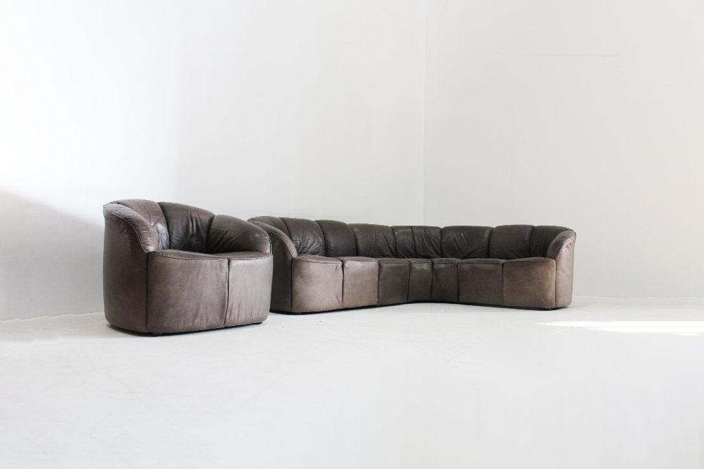 Vintage modulaire sofa walter knoll piccolino leer jaren 60, Ophalen of Verzenden