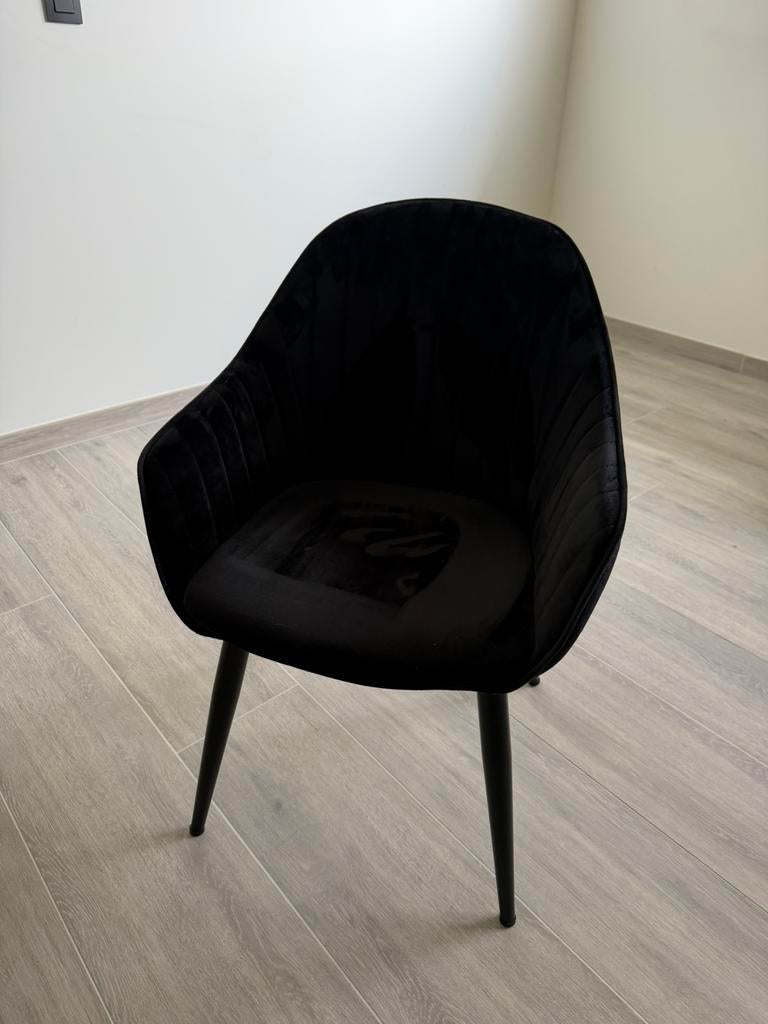 Zwarte suede stoelen 8 stuks, Ophalen, Zo goed als nieuw