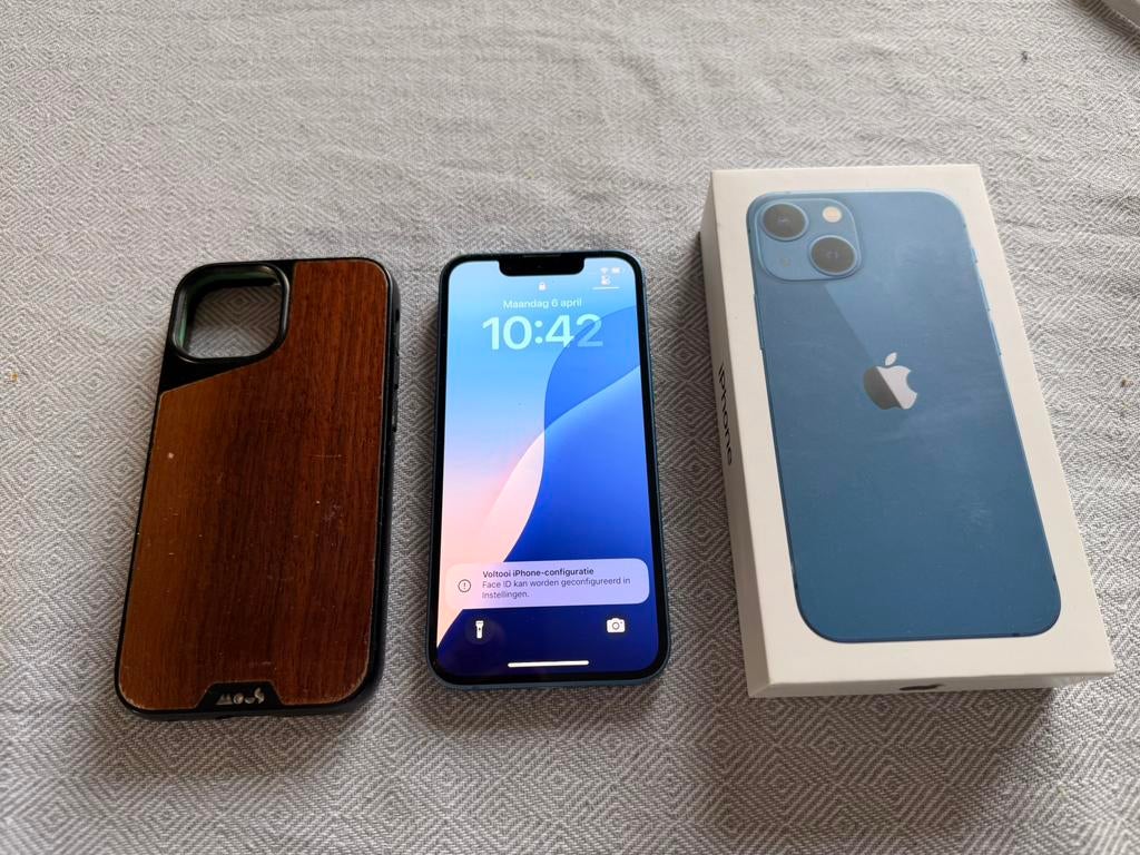 Apple iPhone13 mini 128gb blauw in mooie staat + Mous case, Ophalen, Zo goed als nieuw, Blauw, IPhone 13 mini