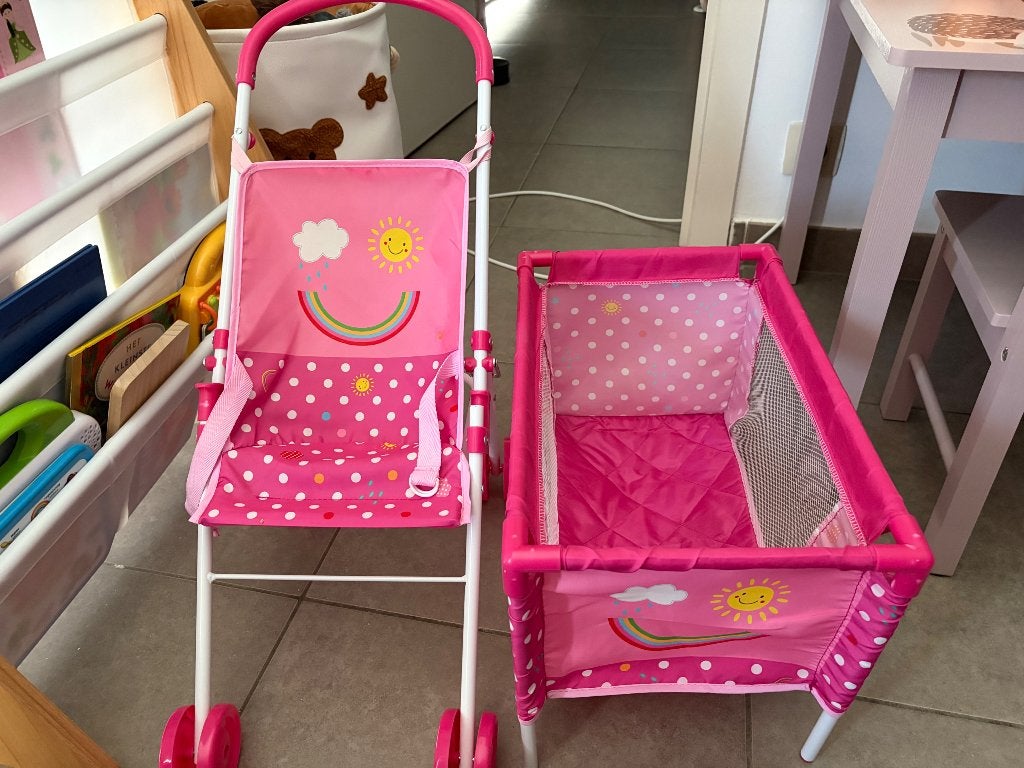 Poppenwagentje en bedje, Kinderen en Baby's, Ophalen, Zo goed als nieuw, Babypop