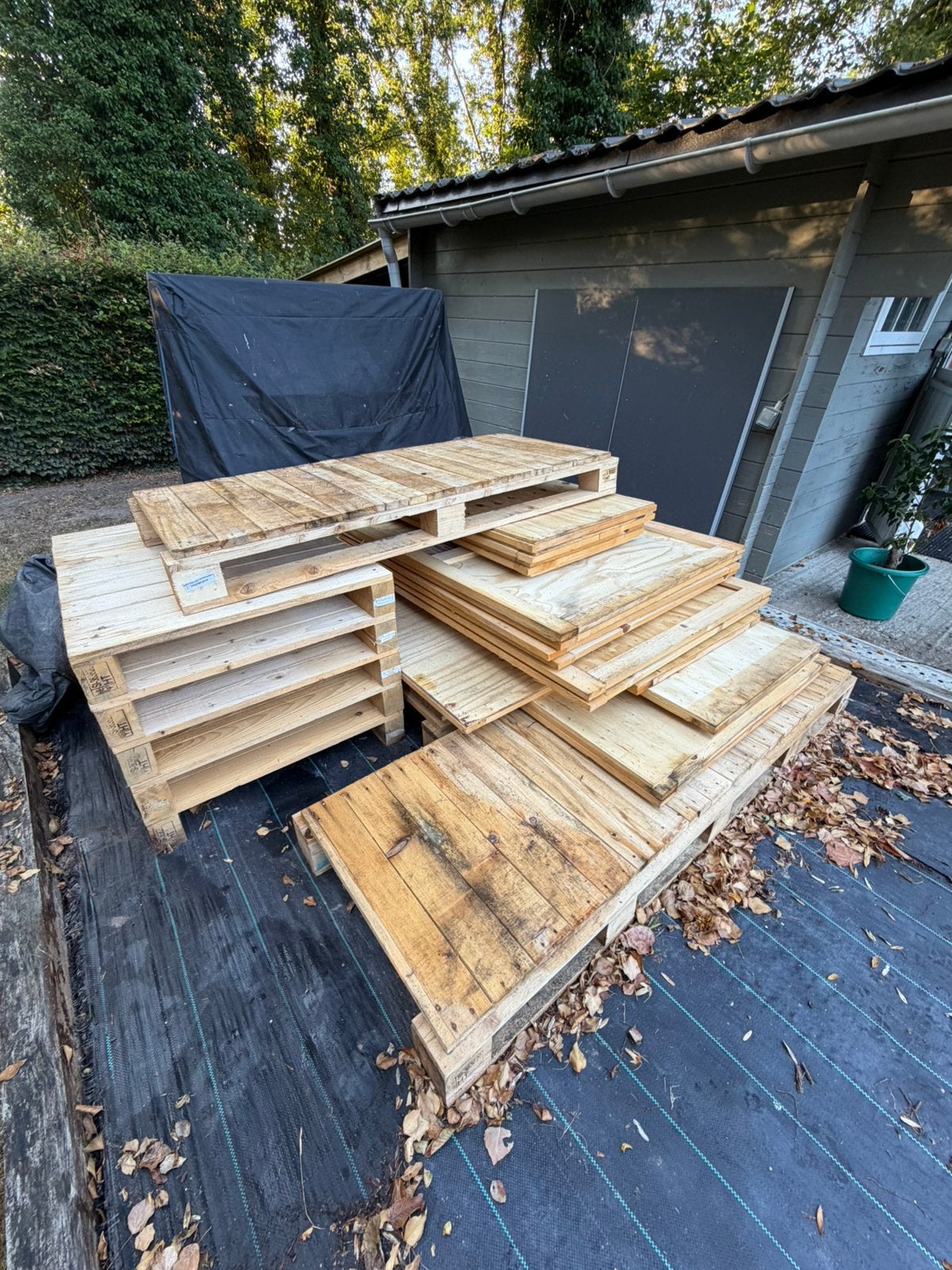 À donner palettes et panneaux, Ophalen, Gebruikt, Grenen, Pallet