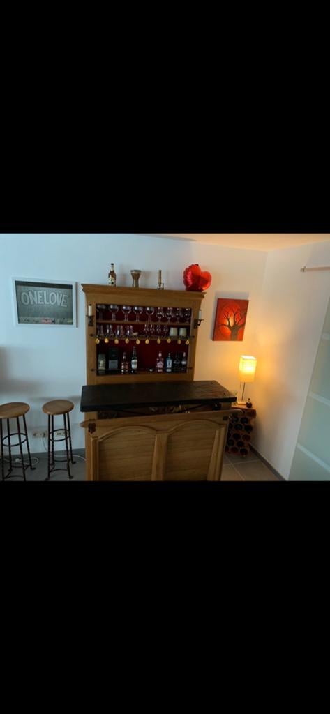 Meuble bar avec tabourets, Enlèvement, Utilisé, Bois