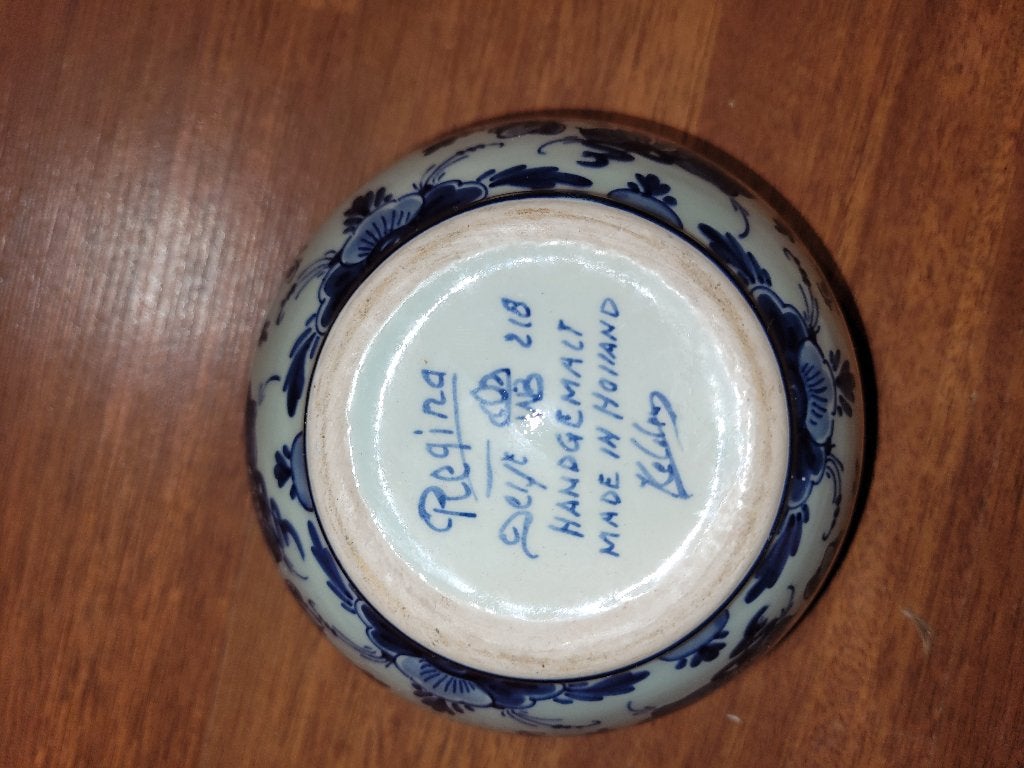 Handgeschilderd Delfts blauw kommetje (Regina Gouda), Antiquités & Art, Antiquités | Céramique & Poterie, Enlèvement ou Envoi