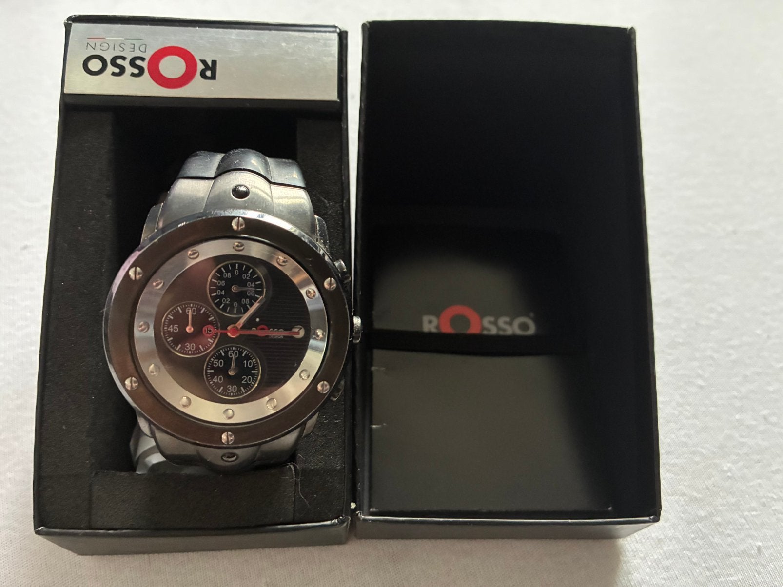 Rosso design Italiaans uurwerk, Handtassen en Accessoires, Horloges | Heren, Ophalen of Verzenden, Gebruikt