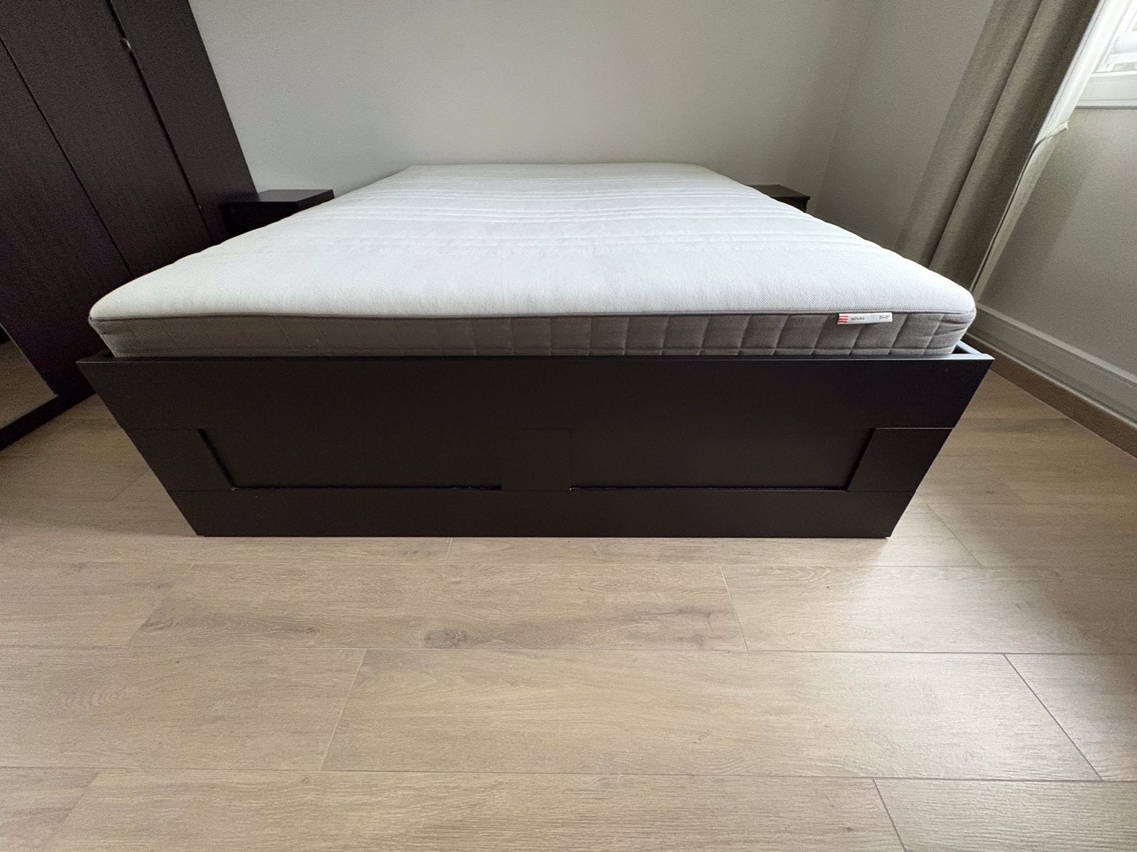 Lit double Ikea avec matelas (160x200), Enlèvement, Comme neuf