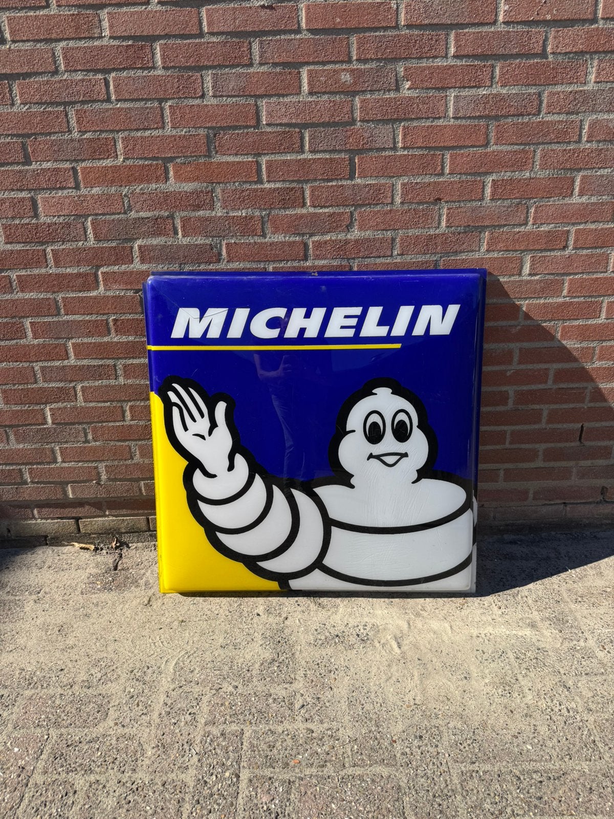 MICHELIN banden oude reclame lichtbak, Verzamelen, Ophalen, Gebruikt, ., Lichtbak of (neon) lamp